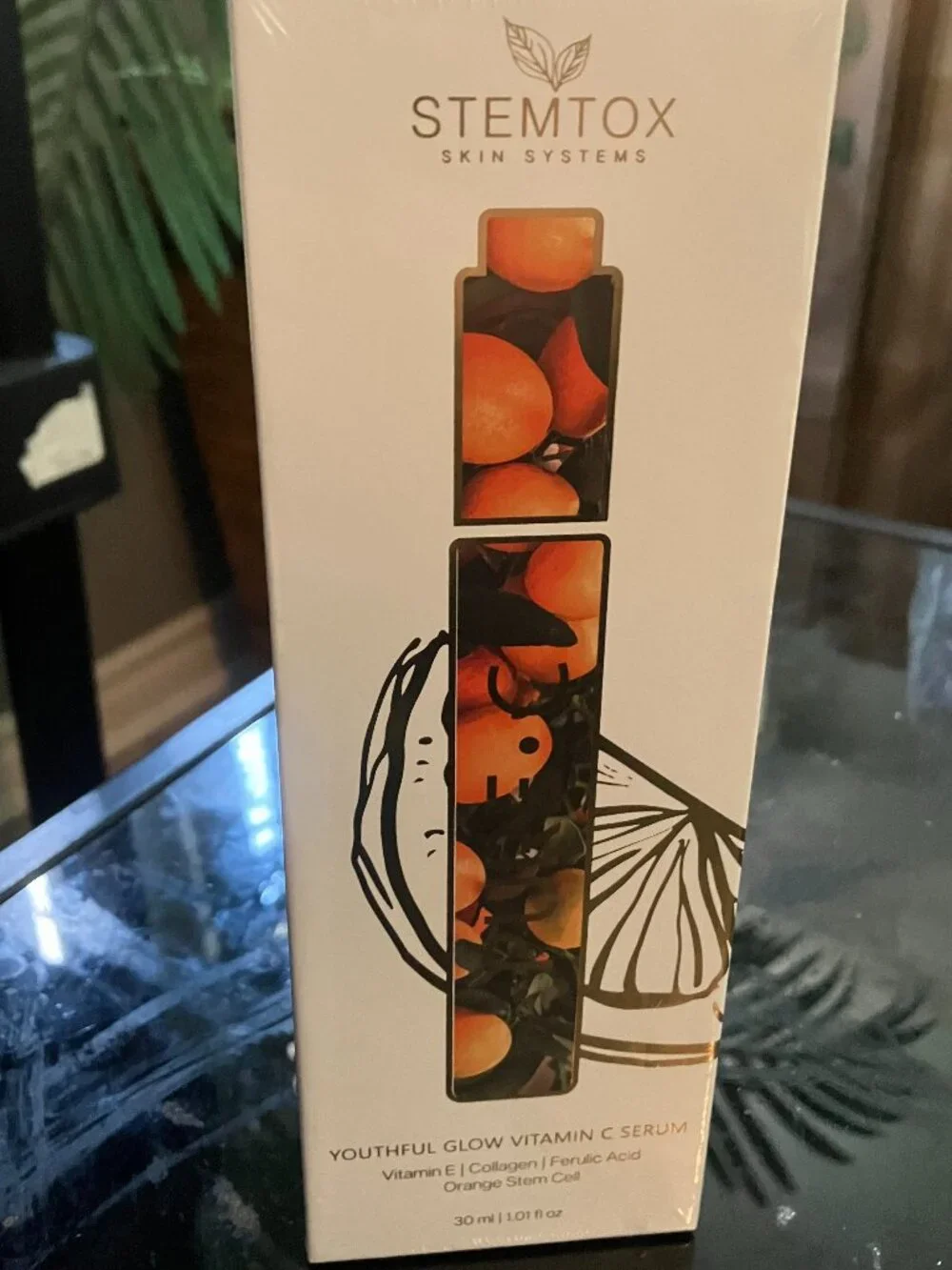STEMTOX YOUTHFUL GLOW VITAMIN C SERUM-VITAMIN E-COLLAGEN-1.01 oz/30ml-NEW-SEALED